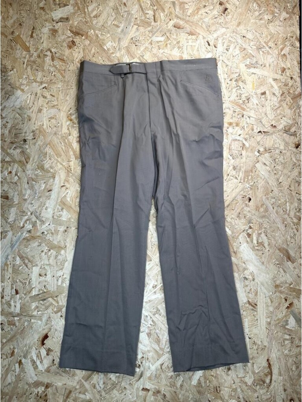 Lanvin Paris Vintage Mens Dress Pants Gray Flat Front Belted Waist 40x28